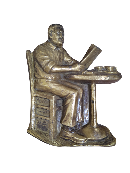 HOMME A TABLE D'UN CAFE  11 x 9 cm