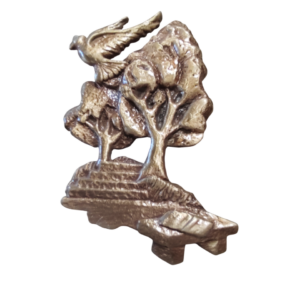 2 ARBRES + BANC + OISEAU  15 x 10 cm