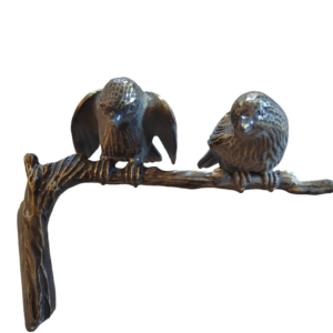 2 OISEAUX SUR UNE BRANCHE  13 x 16 x 9 cm