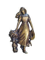 FEMME + CANICHE  15 x 8 cm