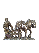 LABOURS AVEC 1 CHEVAL  11 x 7 cm