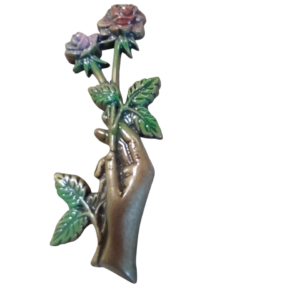 MAIN + ROSES COULEURS  13.5 X 5 cm