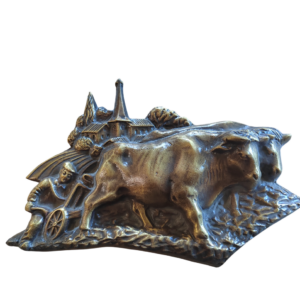 2 BŒUFS AUX LABOURS  21 x 17 cm
