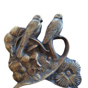 2 OISEAUX + CŒUR + FLEURS  14 x 14 cm