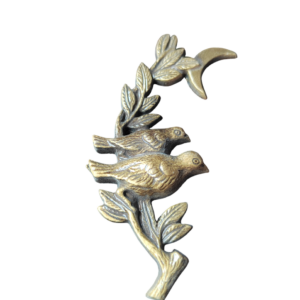 2 OISEAUX + BRANCHE + LUNE  7 x 4 cm