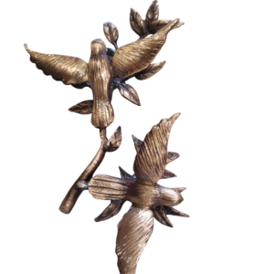 2 OISEAUX SUR UNE BRANCHE  19 x 15 x 8 cm