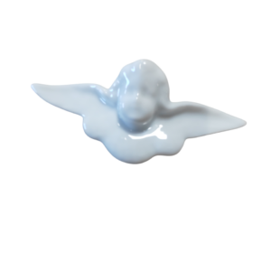 TETE ANGE PORCELAINE  4 x 10 cm