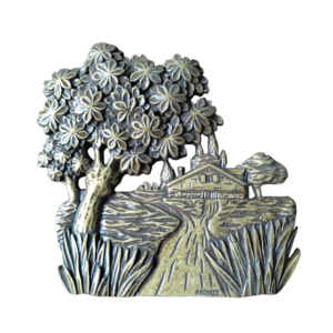 ARBRE + CHEMIN + MAISON  10 x 10 cm