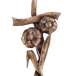CROIX + 2 FLEURS  15 x 8.5 cm