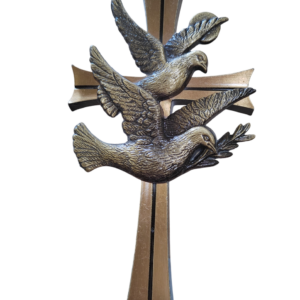 CROIX + 2 COLOMBES  18 x 10 cm