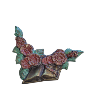 LIVRE + FLEURS COULEUR  13 x 15 cm