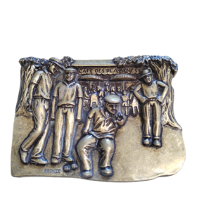 JOUEURS DE PETANQUE  12 x 8.5 cm