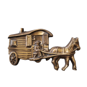 ROULOTTE AVEC CHEVAL  11 x 7 cm