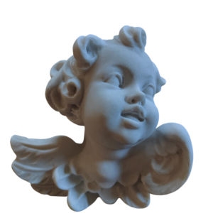 TETE ANGE BISCUIT  11.5 x 12 x 6 cm