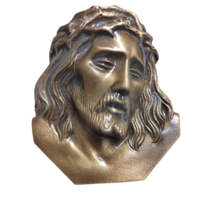 TETE DE CHRIST AVEC COURONNE EPINE  8.5 x 7.5 cm