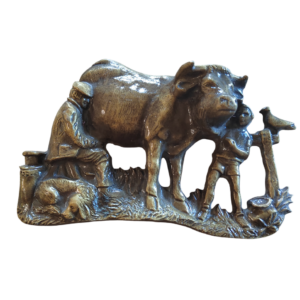 TRAITE DE VACHE + HOMME  17 x 9 cm