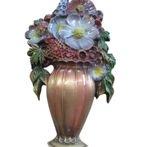 VASE + FLEURS COULEUR  15 x 9.5 cm