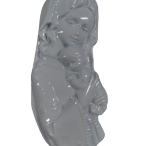 BUSTE DE VIERGE A L'ENFANT - BLANC  12.5 x 5 cm